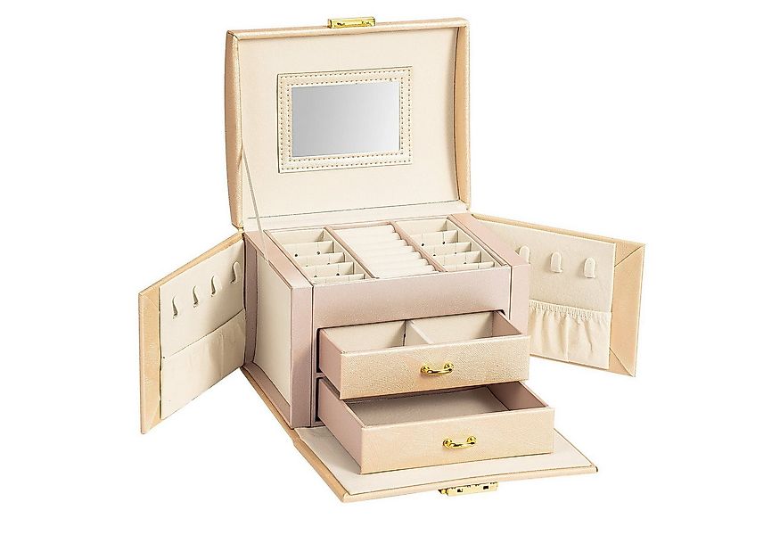 AdelDream Schmuckkasten Mini-Schmuckkästchen, 3 Ebenen, 2 Schubladen, 3 Far günstig online kaufen
