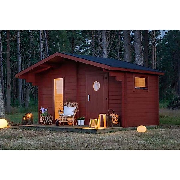 Polhus Gartensauna Vinja Naturbelassen 454 cm x 377 cm Bausatz günstig online kaufen