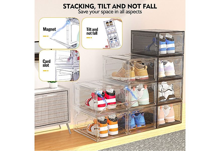 POPOLIC Schuhkiste Schuhbox Schuh-Organizer, Stapelbare Schuhaufbewahrungsb günstig online kaufen