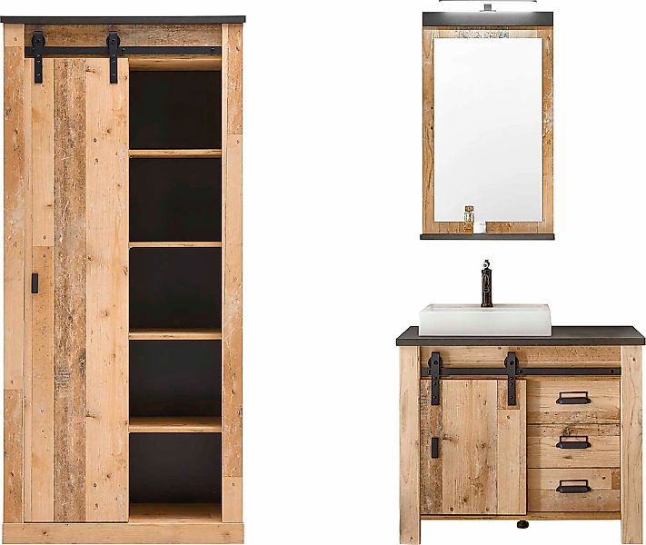 Home affaire Badmöbel-Set "SHERWOOD, Bad im modernen Design, 3-teiliges Bad günstig online kaufen