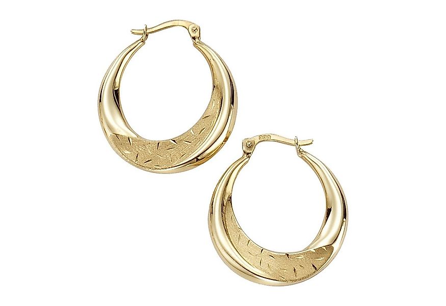 Fascination by Ellen K. Paar Creolen Gold 333 glanz matt mit einem Durchmes günstig online kaufen