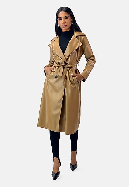 Elara Lederimitatmantel Elara Damen Trenchcoat (1-tlg) günstig online kaufen