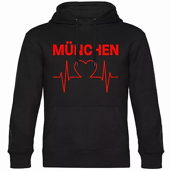 multifanshop Kapuzensweatshirt München rot - Herzschlag - Pullover günstig online kaufen