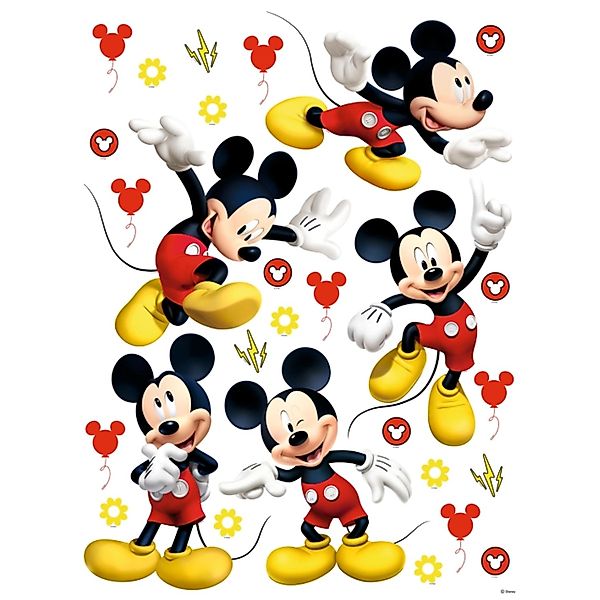 Disney Wandtattoo Micky Maus Rot und Gelb 65 x 85 cm 600165 günstig online kaufen