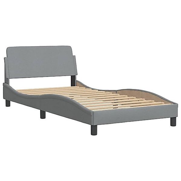 furnicato Bettgestell "Dover" Hellgrau 100x200 cm Stoff (1-tlg) günstig online kaufen