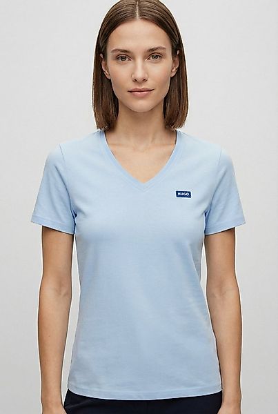 HUGO Blue T-Shirt Classic V mit Logo, V-Ausschnitt günstig online kaufen