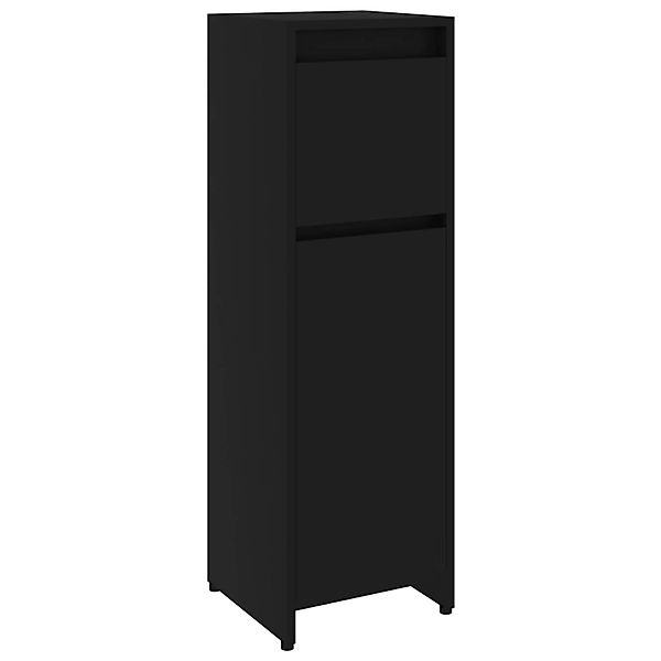vidaXL Badezimmer-Set Badezimmerschrank Schwarz 30x30x95 cm günstig online kaufen