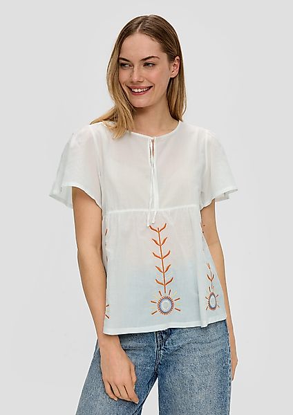 s.Oliver Kurzarmshirt Leicht durchsichtiges Blusenshirt aus günstig online kaufen