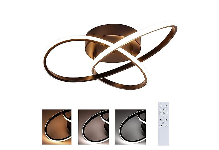 ZMH LED Deckenleuchte 3 Blatten Geometrie Design, dimmbar, LED fest integri günstig online kaufen