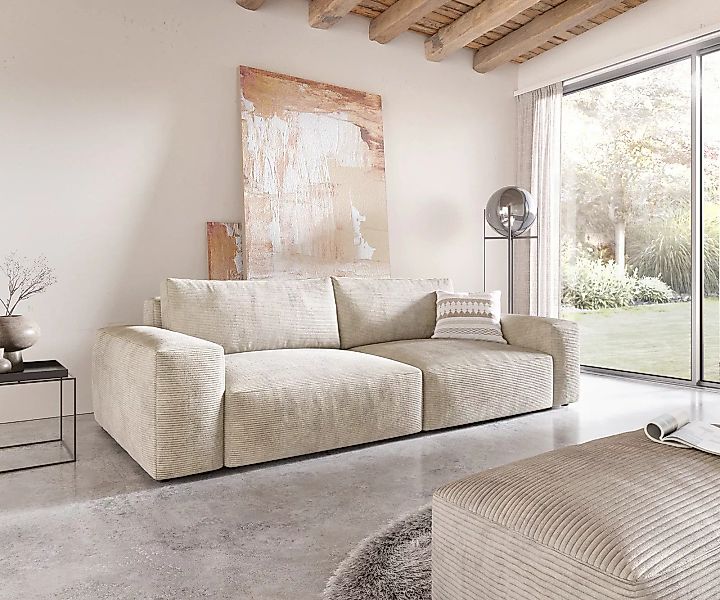 DELIFE Big-Sofa Lanzo, XL Cord Beige günstig online kaufen