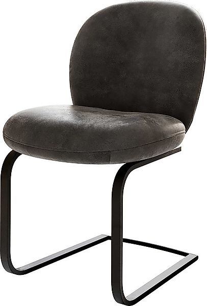 DELIFE Polsterstuhl Nube-Flex, Freischwinger flach Schwarz günstig online kaufen