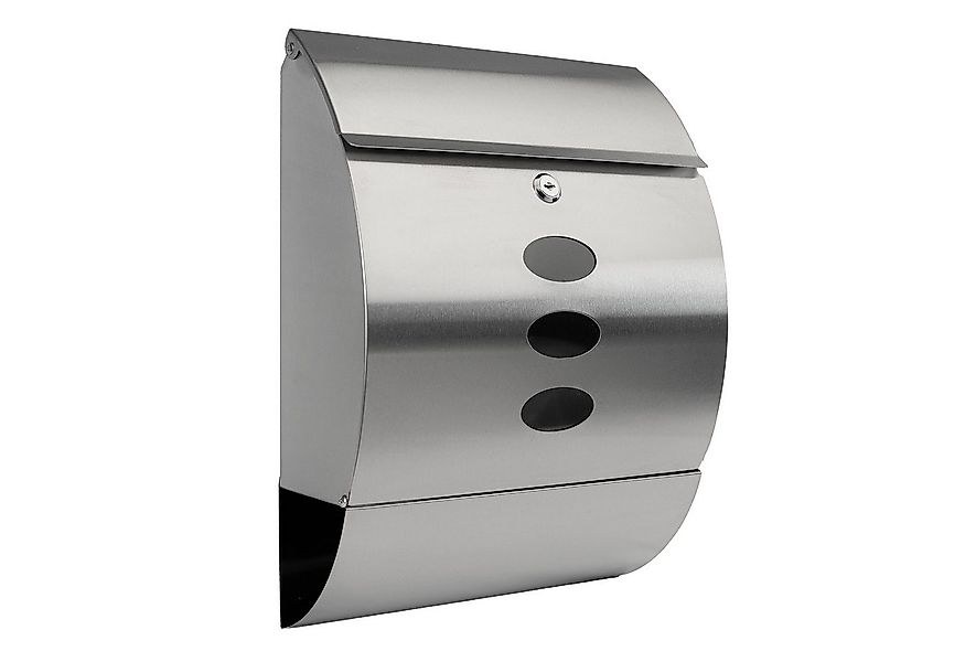 Grafner Briefkasten Edelstahl Briefkasten mit Zeitungsrolle und 3 Sichtfens günstig online kaufen