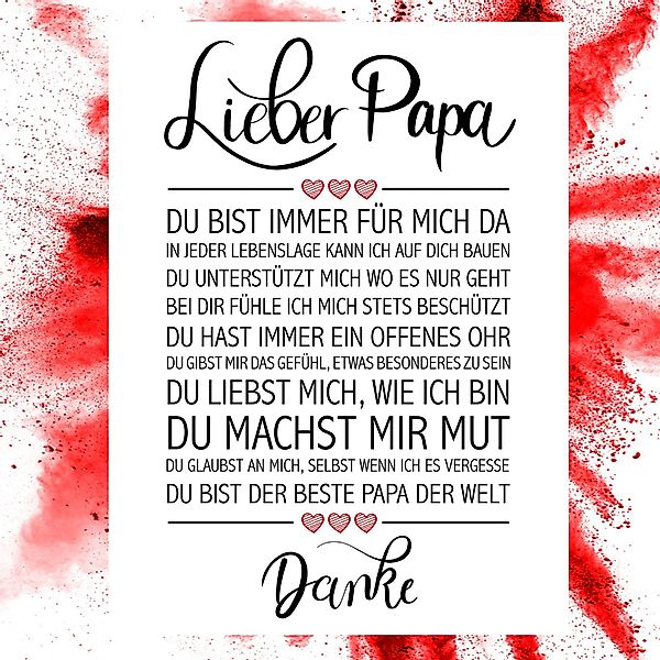 Close Up Kunstdruck Lieber Papa Kunstdruck günstig online kaufen