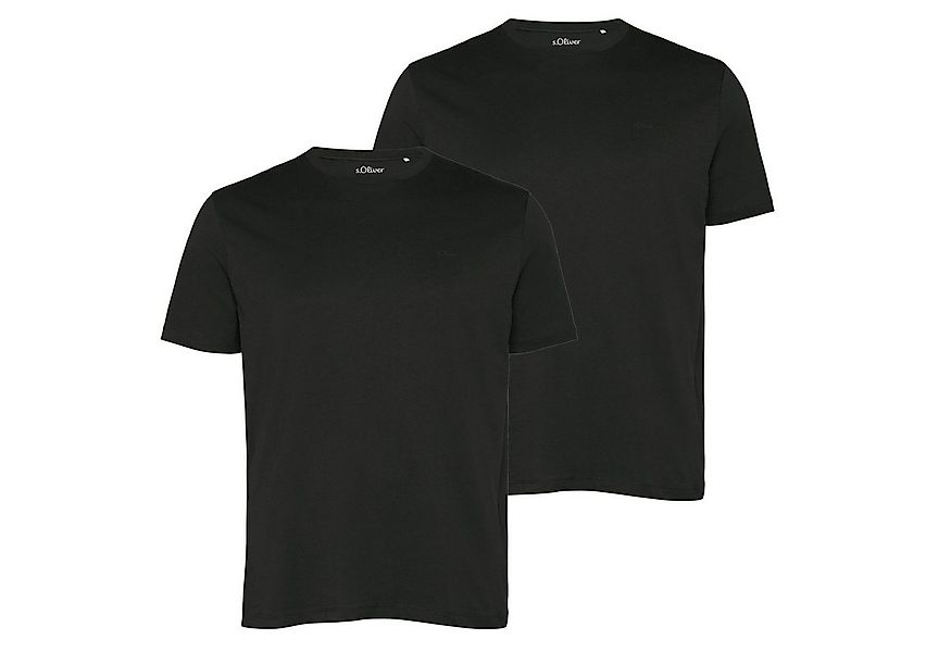 s.Oliver T-Shirt Big Size (2-tlg) Rundhals, kurzarm, dezenter Logo-Aufdruck günstig online kaufen