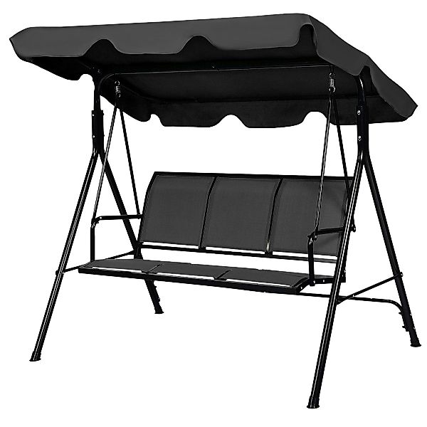 COSTWAY Hollywoodschaukel Gartenbank, 3-Sitzer, mit Sonnendach, günstig online kaufen