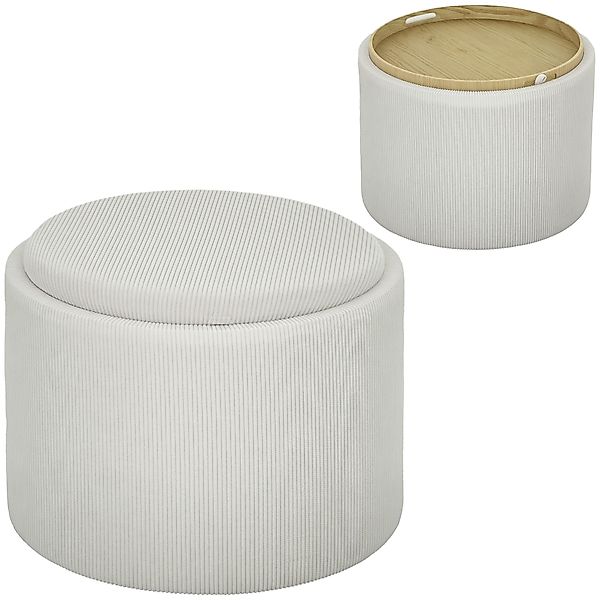 HOMCOM Sitzhocker Runder Hocker mit Stauraum günstig online kaufen