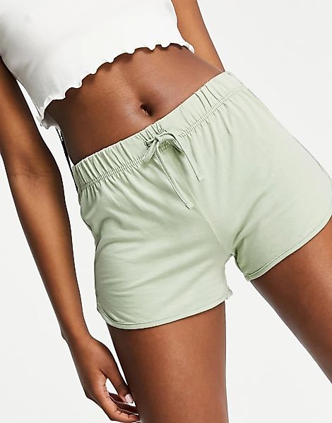 Miss Selfridge – Lauf-Shorts aus Bio-Baumwolle-Grün günstig online kaufen