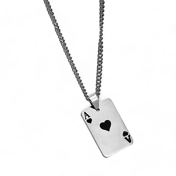Eyecatcher Edelstahlkette Hip Hop Poker Halskette günstig online kaufen