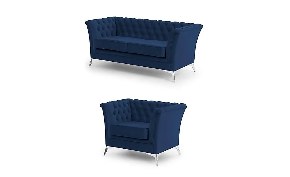 Chesterfield Polstergarnitur 2+1  Wilhelm ¦ blau ¦ Maße (cm): B: 175 H: 78 günstig online kaufen