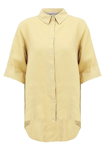 Cartoon Kurzarmbluse "Cartoon Damen Leinenbluse mit Kragen" günstig online kaufen
