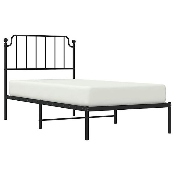 vidaXL Bett Bettgestell mit Kopfteil Metall Schwarz 90x190 cm günstig online kaufen