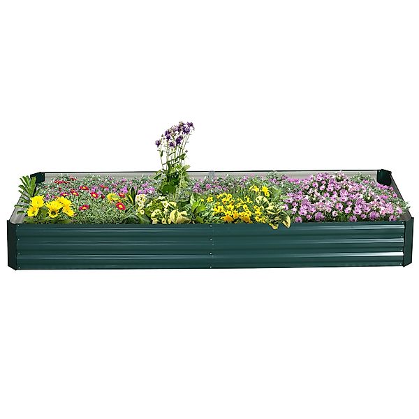 Outsunny Hochbeet Gartenbeet Stahl 241x90,5x30cm für Balkon, ideal für Kräu günstig online kaufen