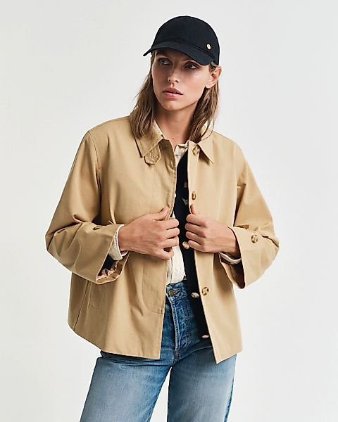 Gant Kurzmantel "SHORT COTTON CAR COAT", mit leichter A-Linien Silhouette günstig online kaufen