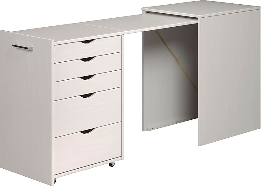 INTER-FURN Regal-Schreibtisch »Voltera«, (1 St.), kleiner Massivholz Schrei günstig online kaufen