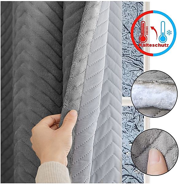 Rosnek Verdunkelungsvorhang Thermovorhang Verdunklung Flanell Kälteschutz günstig online kaufen
