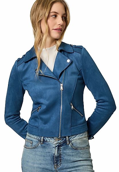 Zero Bikerjacke "zero Damen Bikerjacke in Veloursleder-Optik" günstig online kaufen