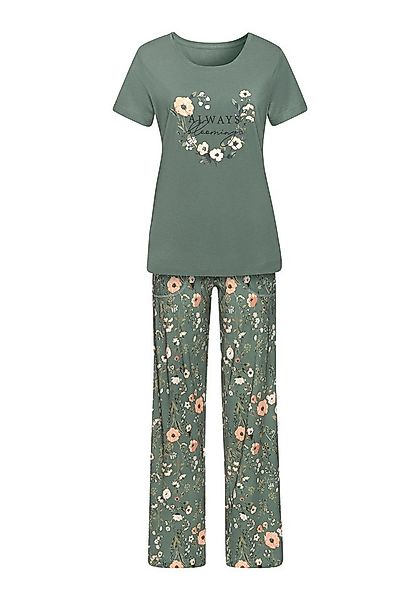 LASCANA Pyjama (2 tlg., 2-teilig) mit schönem Blumenmuster günstig online kaufen