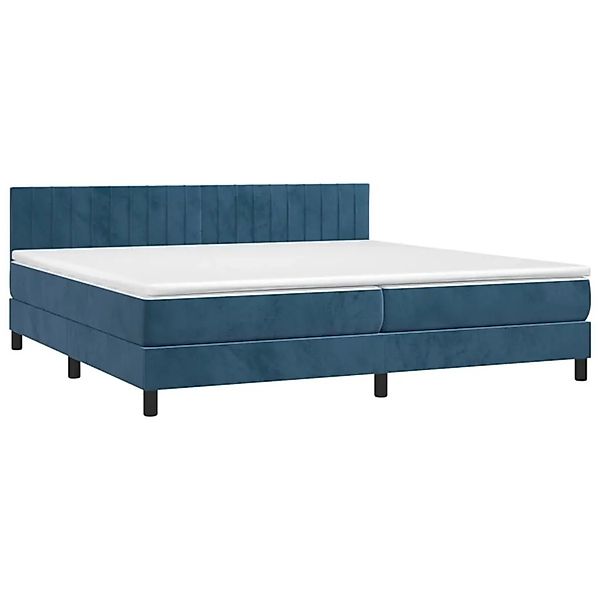 vidaXL Boxspringbett mit Matratze & LED Dunkelblau 200x200 cm Samt 3134547 günstig online kaufen