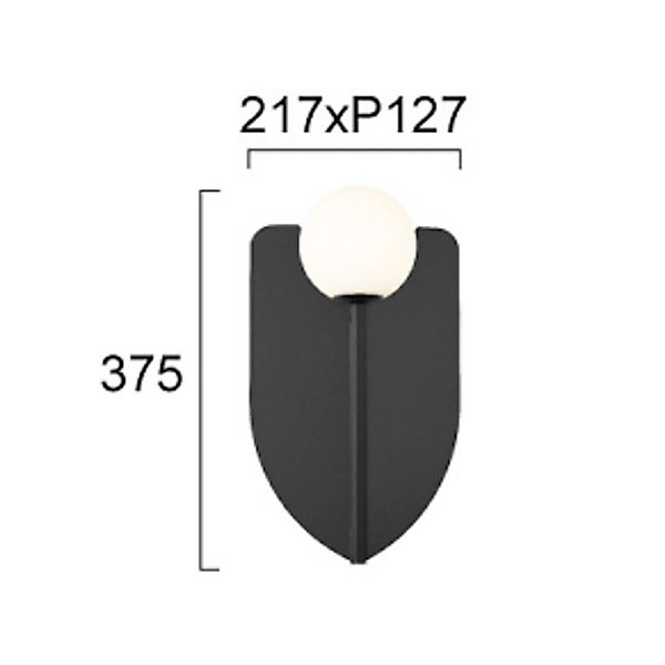 Wandlampe Fedora, Höhe 37 cm, schwarz, Metall/Glas günstig online kaufen