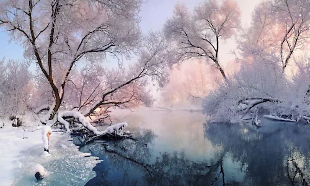 Papermoon Fototapete »Fluss in Schneelandschaft« günstig online kaufen
