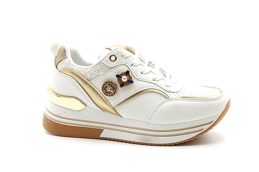 Sonderpostendiscount Damenschuhe Sneaker mit Keilabsatz Weiss Modell 8-153 günstig online kaufen