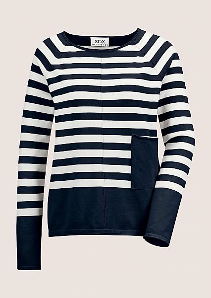 MADELEINE Longpullover "Pullover Rundhals-Pullover mit Tasche" günstig online kaufen