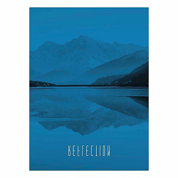 Komar Poster Word Lake Reflection Blue Natur B/L: ca. 30x40 cm günstig online kaufen