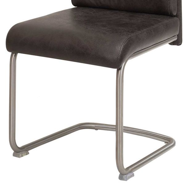 Freischwingerstuhl Set in Anthrazit Microfaser hoher Lehne (Set) günstig online kaufen