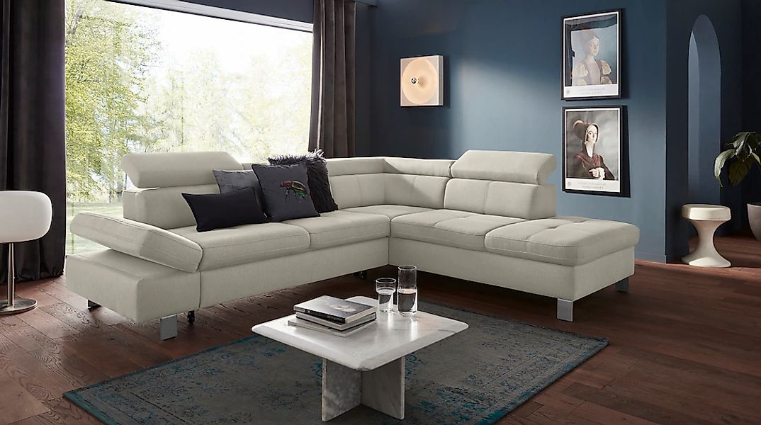 exxpo - sofa fashion Ecksofa "Fiji, L-Form", mit Kopf- bzw. Rückenverstellu günstig online kaufen