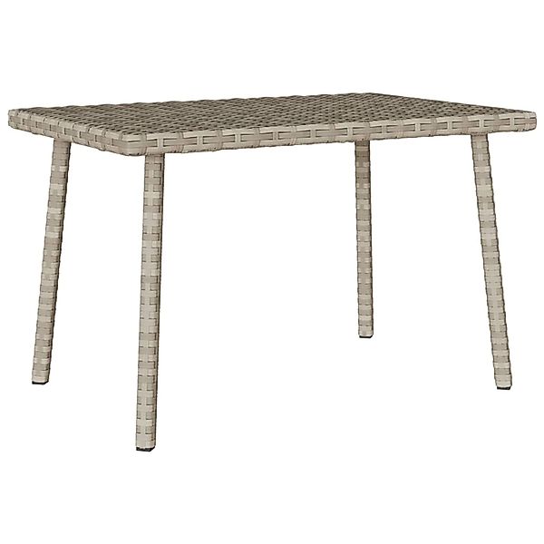 vidaXL Garten-Couchtisch Rechteckig Hellgrau 60x40x37 cm Poly Rattan 410405 günstig online kaufen