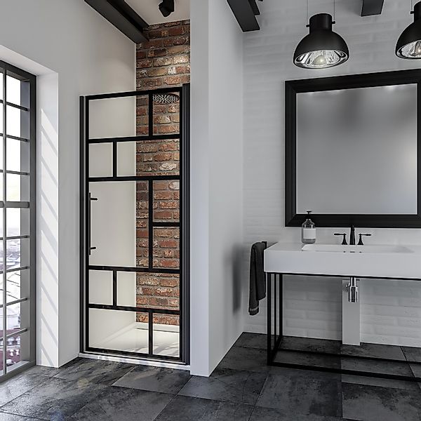 Schulte Alexa Style 2.0 Drehtür in Nische BlackStyle 90 x 192cm Mattschwarz günstig online kaufen
