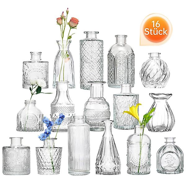 SEHAUSEU Dekovase Vase aus Glas Blumenvase günstig online kaufen