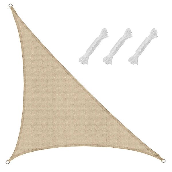 AMANKA HDPE Sonnensegel - 4,2 x 4,2 x 6 m Dreieck Beige günstig online kaufen