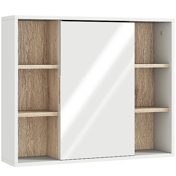 HOMCOM Spiegelschrank Badschrank Hängeschrank Badmöbel Wandschrank Mehrzwec günstig online kaufen