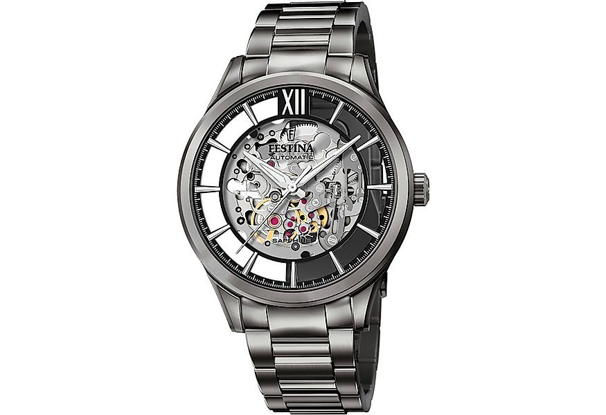 Festina Automatikuhr F20632/1 – Skelettiertes Zifferblatt, Edelstahlarmband günstig online kaufen