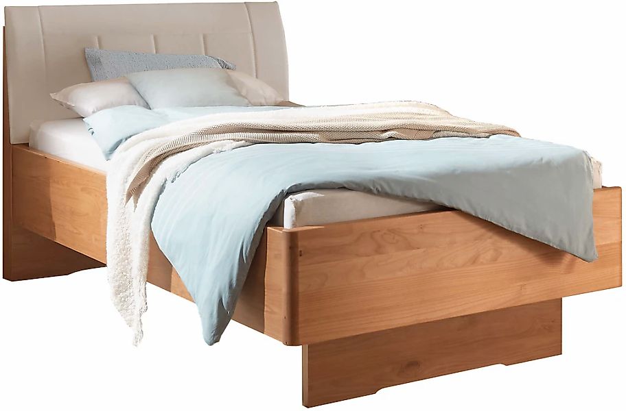 WIEMANN Holzbett "Cardiff, Bettgestell, Bettrahmen, teilmassiv, mit Polster günstig online kaufen