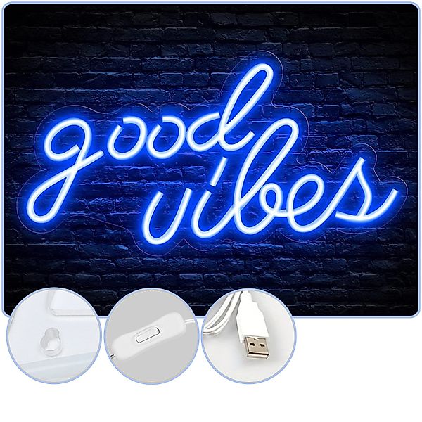 MUPOO LED Dekolicht Good Vibes Neonschild günstig online kaufen