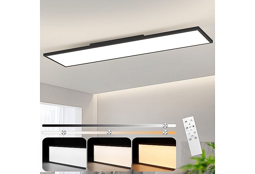 Nettlife LED Panel Schwarz/Weiß Dimmbar Deckenleuchte 120x30CM 40W mit Fern günstig online kaufen