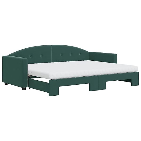 vidaXL Tagesbett Ausziehbar mit Matratzen Dunkelgrün 80x200 cm Samt1847455 günstig online kaufen