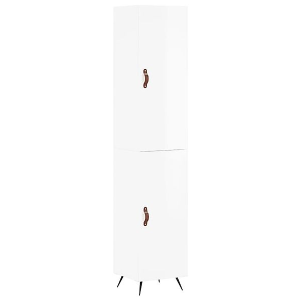 vidaXL Highboard Hochglanz-Weiß 34,5x34x180 cm Holzwerkstoff 3198763 günstig online kaufen